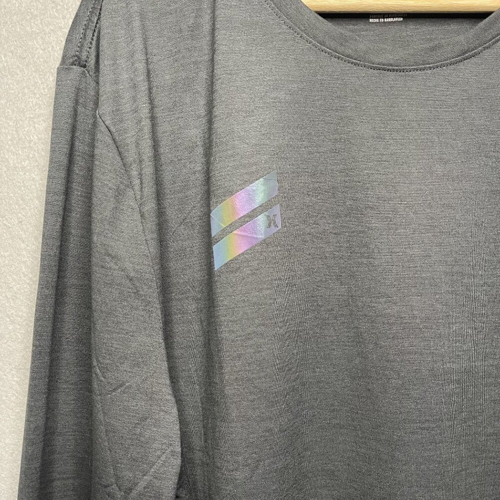 Hurley X Mens Long Sleeve Shirt Size Large Gray Logo Front Active Pullover - Picture 2 of 7